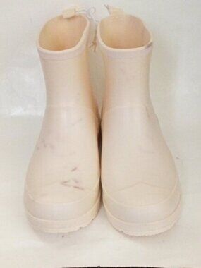 Joe Fresh Cream Wedge Heel Ankle Rain Booties Size 10